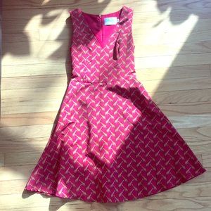 Anthropologie ruby belle giraffe red dress size 2